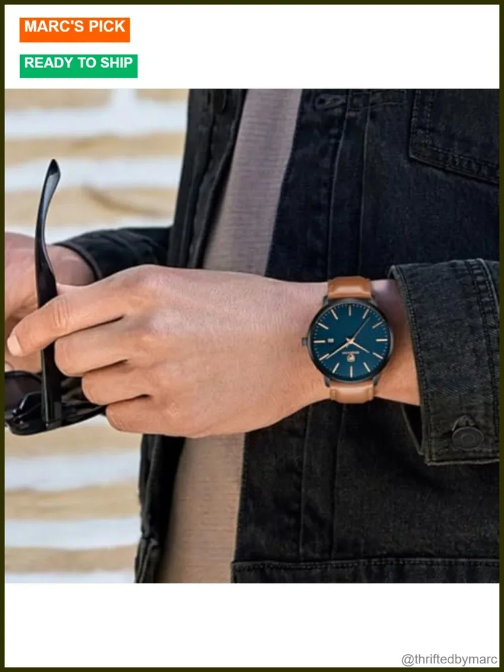 Minimalist Waterproof Quartz Wrist Watch with Leather Strap Auto Date